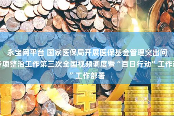 永宝网平台 国家医保局开展医保基金管理突出问题专项整治工作第三次全国视频调度暨“百日行动”工作部署